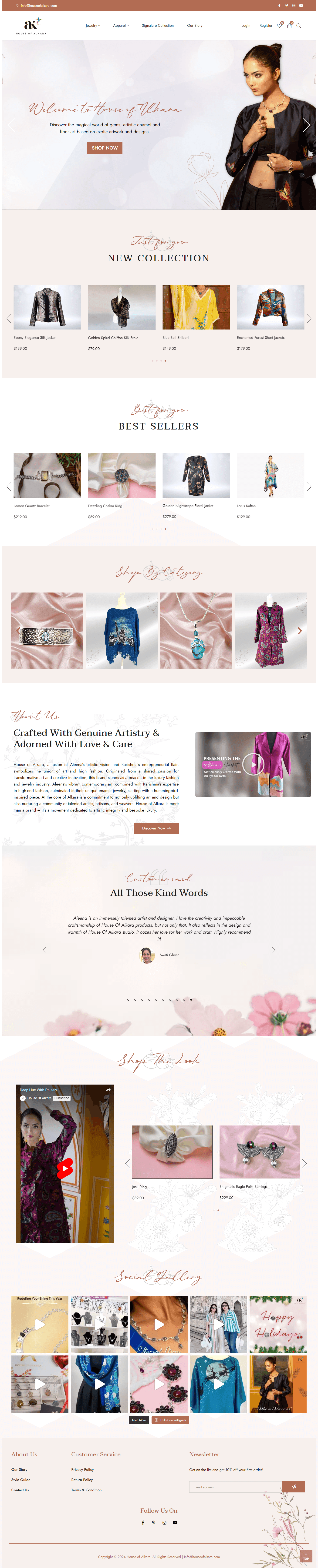 House Of Alkara Website Re-Design 